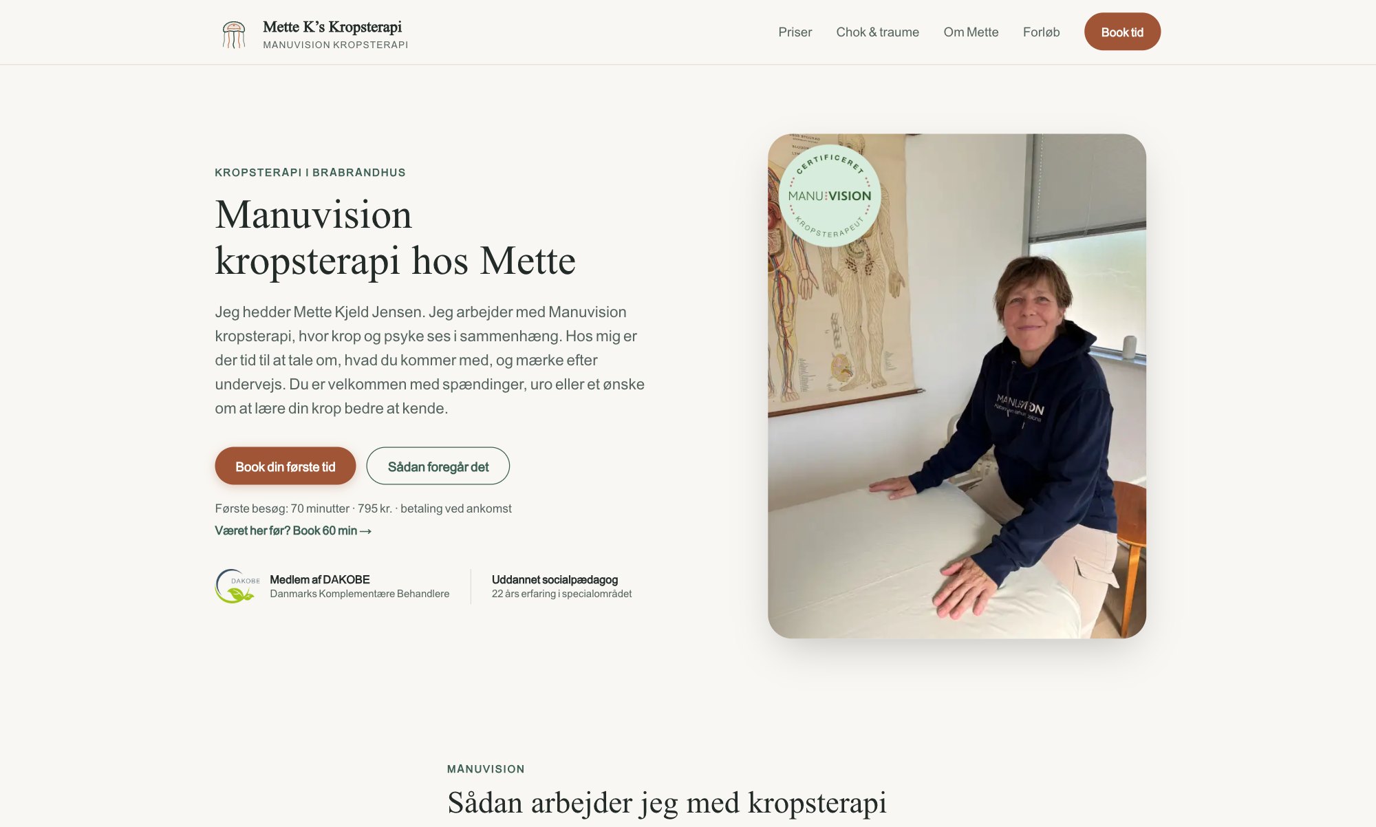 Skærmbillede af Mette K’s Kropsterapi